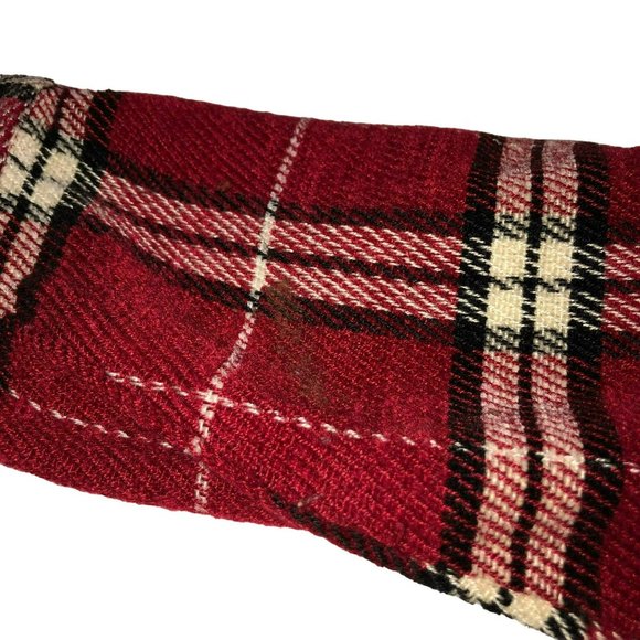 RED PLAID DISTRESSED FLANNEL SHIRT SZ L HIP HOP HISTORY GRUNGE STREETWEAR MENS - Picture 5 of 6